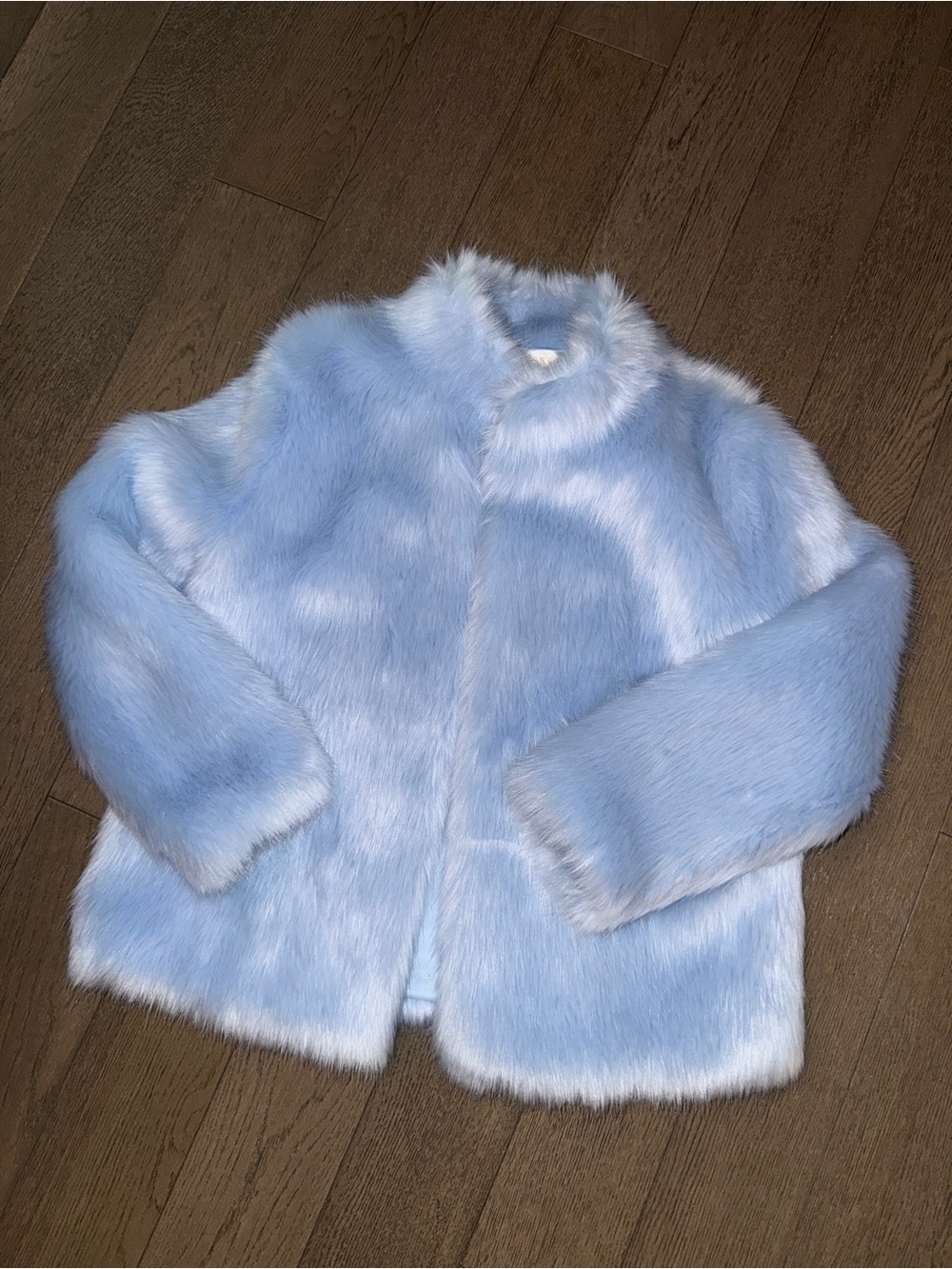 Light Blue Faux Fur Jacket - Picture 2 of 5